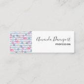Whimsical Flamingo & Pineapple Pattern Mini Visitekaartje (Voorkant)