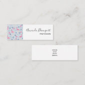 Whimsical Flamingo & Pineapple Pattern Mini Visitekaartje (Voorkant / Achterkant)