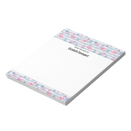 Whimsical Flamingo & Pineapple Pattern Notitieblok (Linkerzijde)