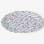 Whimsical Flamingo & Pineapple Pattern Papieren Bordje (Gekanteld)