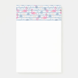 Whimsical Flamingo & Pineapple Pattern Post-it® Notes