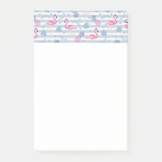 Whimsical Flamingo & Pineapple Pattern Post-it® Notes (Voorkant)