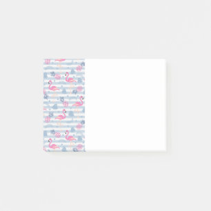 Whimsical Flamingo & Pineapple Pattern Post-it® Notes