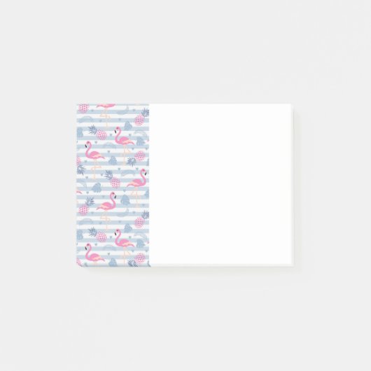 Whimsical Flamingo & Pineapple Pattern Post-it® Notes (Voorkant)