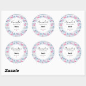 Whimsical Flamingo & Pineapple Pattern Ronde Sticker (Vel)