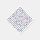 Whimsical Flamingo & Pineapple Pattern Servet (Hoek)