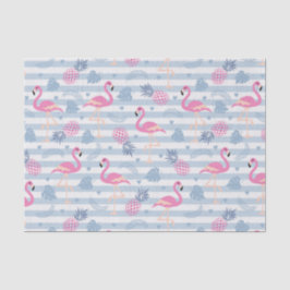 Whimsical Flamingo & Pineapple Pattern Tissuepapier