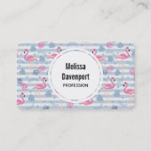 Whimsical Flamingo & Pineapple Pattern Visitekaartje (Voorkant)