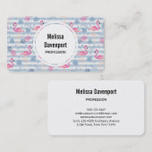 Whimsical Flamingo & Pineapple Pattern Visitekaartje (Voorkant / Achterkant)