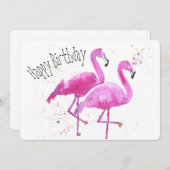 Whimsical, Flamingo platte Kaart (Voorkant / Achterkant)