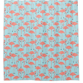 Whimsical Flamingo | Tropische badkamer retro Miam Douchegordijn