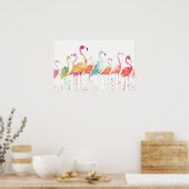 Whimsical Flamingo Vogelkussen Poster (Keuken)