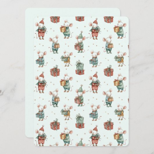 Whimsical Flat Christmas Card – Cute Holiday Cheer (Voorkant / Achterkant)