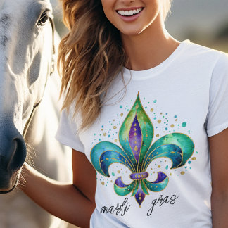 Whimsical Fleur De Lis Voor Mardi Gras T-shirt