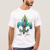 Whimsical Fleur De Lis Voor Mardi Gras T-shirt (Voorkant)