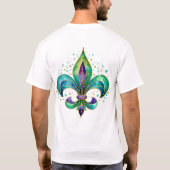 Whimsical Fleur De Lis Voor Mardi Gras T-shirt (Achterkant)