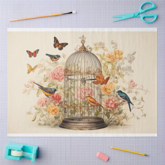 Whimsical Flight: Vogelkooi Decoupage Tissuepapier (Craft)