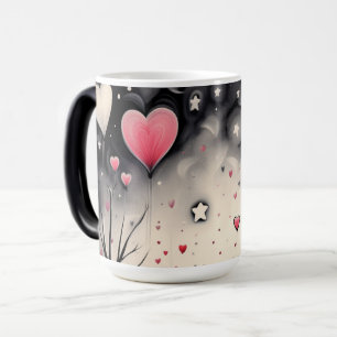 Whimsical Floating Heart Love Magische Mok
