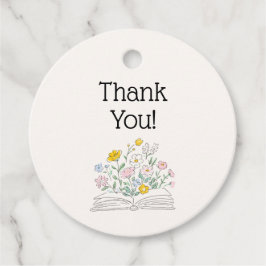 Whimsical Floral A New Chapter Bridal Shower  Bedankjes Labels