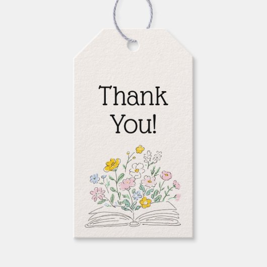 Whimsical Floral A New Chapter Bridal Shower  Cadeaulabel (Voorkant)