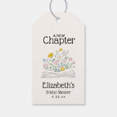 Whimsical Floral A New Chapter Bridal Shower  Cadeaulabel (Achterkant)