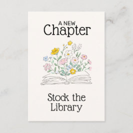 Whimsical Floral A New Chapter Bridal Shower  Informatiekaartje