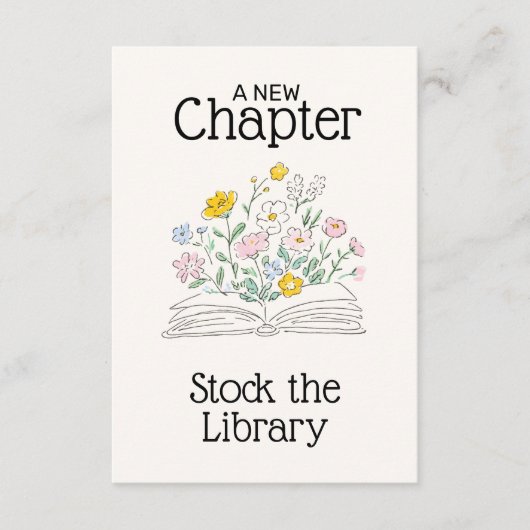 Whimsical Floral A New Chapter Bridal Shower  Informatiekaartje (Voorkant)