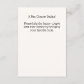 Whimsical Floral A New Chapter Bridal Shower  Informatiekaartje (Achterkant)