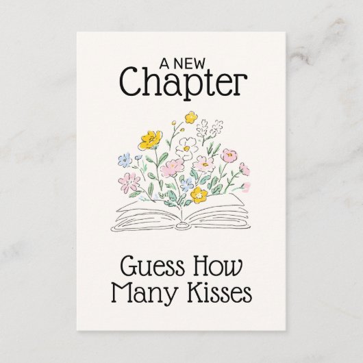 Whimsical Floral A New Chapter Bridal Shower Informatiekaartje (Voorkant)