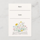 Whimsical Floral A New Chapter Bridal Shower Informatiekaartje (Achterkant)