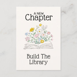 Whimsical Floral A New Chapter Bridal Shower  Informatiekaartje