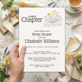 Whimsical Floral A New Chapter Bridal Shower  Kaart