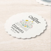 Whimsical Floral A New Chapter Bridal Shower  Kartonnen Onderzetters (Gekanteld)