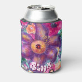 Whimsical Floral Abstract Art Teal Personalized  Blikjeskoeler (Blikje Achterkant)