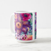 Whimsical Floral Abstract Art Teal Personalized  Koffiemok (Voorkant links)