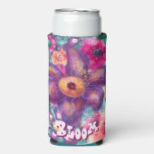 Whimsical Floral Abstract Art Teal Personalized  Seltzer Blikjeskoeler (Seltzer Voorkant)