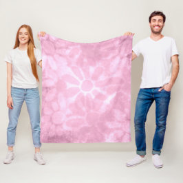 Whimsical Floral Abstract Pastel Roze Bloem Fleece Deken