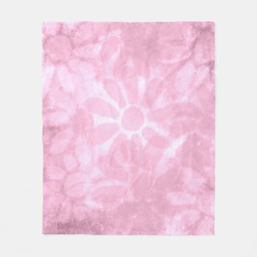 Whimsical Floral Abstract Pastel Roze Bloem Fleece Deken (Voorkant)