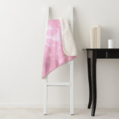 Whimsical Floral Abstract Pastel Roze Bloem Sherpa Deken (In situ)