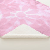 Whimsical Floral Abstract Pastel Roze Bloem Sherpa Deken (3/4)