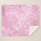 Whimsical Floral Abstract Pastel Roze Bloem Sherpa Deken (Voorkant (horizontaal))