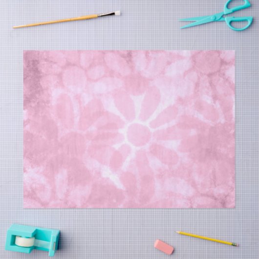 Whimsical Floral Abstract Pastel Roze Decoupage Tissuepapier (Craft)
