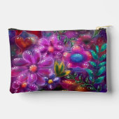 Whimsical Floral Abstract Roze Rood Paarse Blauwgr Etui (Achterkant)