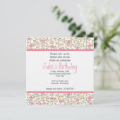 Whimsical Floral Adult Birthday Invitation Kaart (Staand voorkant)