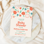 Whimsical Floral Baby shower Uitnodiging voor Meis