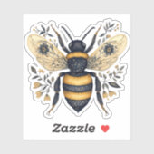 Whimsical Floral Bee Sticker (Vel)