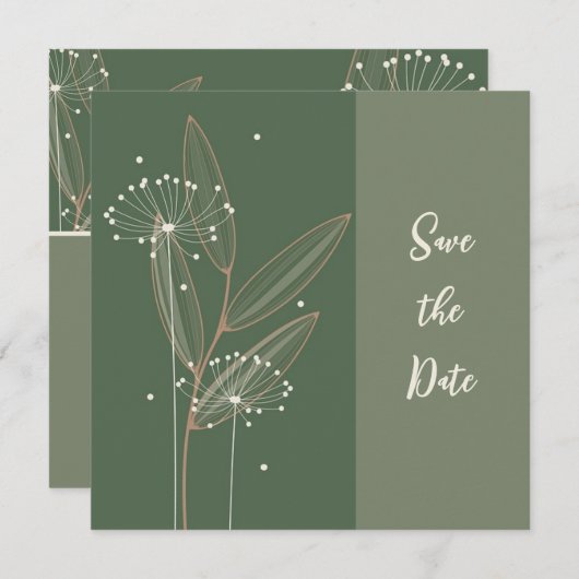 Whimsical Floral Bewaar de datum Save The Date (Voorkant / Achterkant)