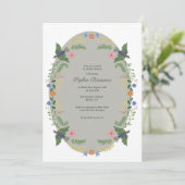 Whimsical Floral Birds Baby Shower Kaart (Staand voorkant)