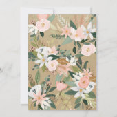 Whimsical Floral Blush Pink & White Girl Baptisme Kaart (Achterkant)