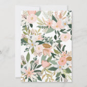 Whimsical Floral Blush & White Girl Baby shower Kaart (Achterkant)